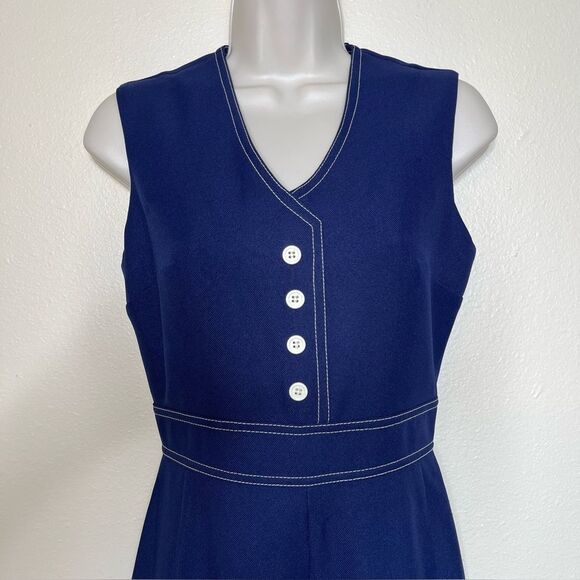 Vintage 70s Jerell of Texas Blue Sleeveless Jumpsuit Jacket Women Size 7 Western - Picture 8 of 16